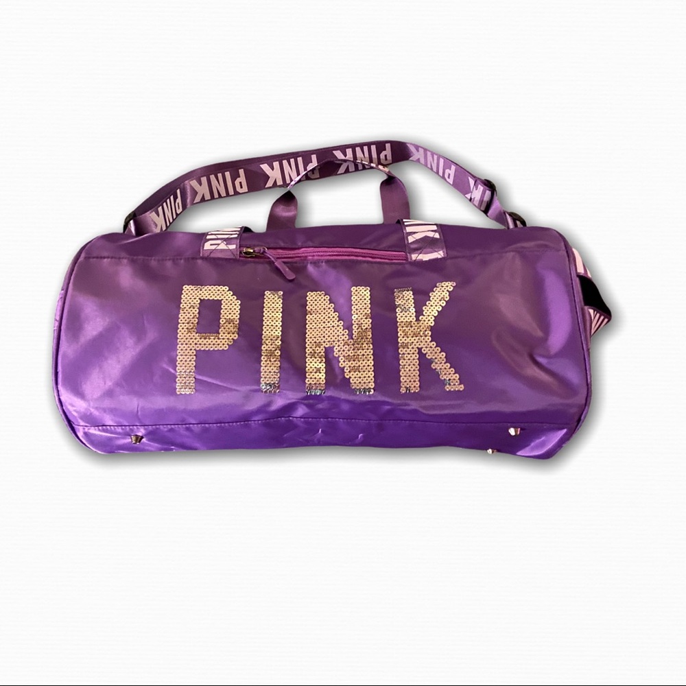 NWT PINK Victoria's Secret Bling logo Gym Bag/ Weekend Bag/Travel Bag/Du…